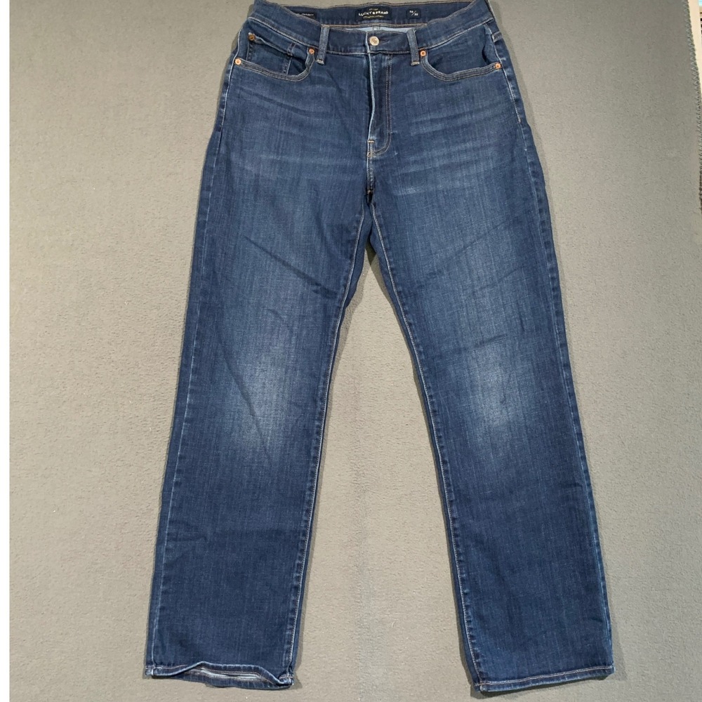 Lucky Brand 181 Relaxed Straight Jeans Mens 32x32 Dark Wash Blue Coolmax Stretch